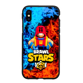 Чехол для iPhone XS Max матовый с принтом ГРОМ БРАВЛ СТАРС GROM BRAWL STARS ОГОНЬ в Рязани, Силикон | Область печати: задняя сторона чехла, без боковых панелей | brawl | brawl stars | brawler | grom | stars | боец | бравл старс | бравлер | брол старс | гром | мобильная игра | новый | хроматик | хроматические | хроматический боец | эпич