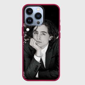 Чехол для iPhone 13 Pro с принтом Шаламе фон блестки в Рязани,  |  | timothee chalamet | актер | блестки | голливуд | тимоти шаламе | черно белое