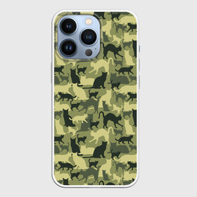 Чехол для iPhone 13 Pro с принтом Камуфляж из Кошек в Рязани,  |  | camouflage | cat | kitty | military camouflage | pussy | барсик | военный камуфляж | год кота | год кошки | животное | зверь | камуфляж | киска | кот | котофей | котяра | кошечка | кошка | маскировка | милитари | мурзик