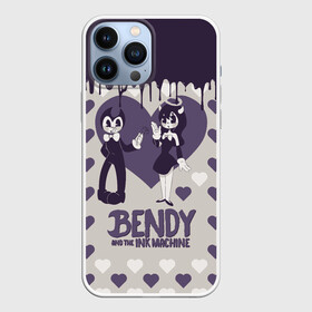 Чехол для iPhone 13 Pro Max с принтом Alice Angel and Bendy | Love в Рязани,  |  | Тематика изображения на принте: alice angel | bendy | bendy and the ink machine | love | ангел алиса | бенди | бенди и чернильная машина | большие чудеса | взлёты и падения | движущиеся картинки | последняя бобина | сердечки | сердца | старая песня