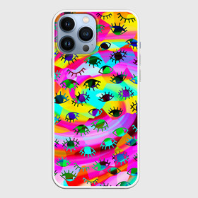 Чехол для iPhone 13 Pro Max с принтом Психоделические взгляды в Рязани,  |  | psychedelic | tie die | tie dye | абстракция | глаз | глаза | паттерн | психоделика | ресницы | тайдай