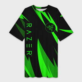Платье-футболка 3D с принтом RAZER  GREEN в Рязани,  |  | 101 | brand | company | gamer | green | logo | mamba | naga | player | razer | rzr | snake | бренд | железо | зеленый | змея | компания | лого | рейзер | софт
