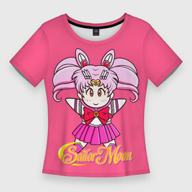 Женская футболка 3D Slim с принтом Сейлор Мун в розовом  Sailor Moon в Рязани,  |  | sailor moon | аниме | банни цукино | вечная сейлор мун | войны в мотросках | луна в мотроске | лунная призма | манга | неокоролева серенити | сейлор космос | сейлор мун | сейлормун | супер 