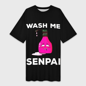 Платье-футболка 3D с принтом WASH ME SENPAI в Рязани,  |  | ahegao | anime | covey | culture | kawai | kowai | manga | oppai | otaku | sempai | senpai | sugoi | trend | waifu | yandere | аниме | ахегао | вайфу | ковай | манга | отаку | семпай | сенпай | тренд | х