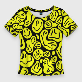 Женская футболка 3D Slim с принтом The Смайлики в Рязани,  |  | smile | паттерн | смайлики | улыбайся | улыбка