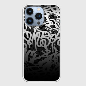 Чехол для iPhone 13 Pro с принтом GRAFFITI WHITE TAGS   ГРАФФИТИ в Рязани,  |  | gradient | graffiti | tags | градиент | граффити | каллиграфия | надписи | теги | тегинг | узор