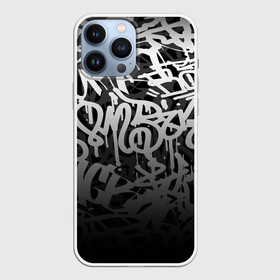 Чехол для iPhone 13 Pro Max с принтом GRAFFITI WHITE TAGS   ГРАФФИТИ в Рязани,  |  | gradient | graffiti | tags | градиент | граффити | каллиграфия | надписи | теги | тегинг | узор