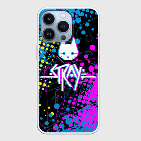 Чехол для iPhone 13 Pro с принтом Stray  кот бродяга. в Рязани,  |  | adventure | cat | computer game | emblem | inscription | kitten | logo | lost | multicolored | neon text | out of focus | stray | tramp | бродяга | заблудший | компьютерная игра | кот | котёнок | логотип | надпись | неоновый текст | приключения