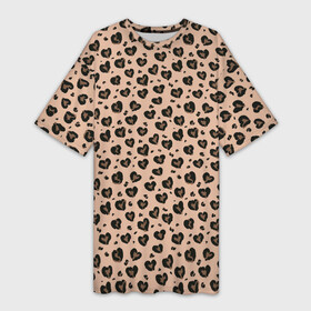 Платье-футболка 3D с принтом Абстрактные сердечки, леопардовый принт в Рязани,  |  | Тематика изображения на принте: 14 февраля | абстрактные | день святого валентина | леопардовый | паттерн | сердечки | сердца