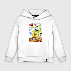 Детское худи Oversize хлопок с принтом Krabby Patty Cook в Рязани, френч-терри — 70% хлопок, 30% полиэстер. Мягкий теплый начес внутри —100% хлопок | боковые карманы, эластичные манжеты и нижняя кромка, капюшон на магнитной кнопке | bikini bottom | fast food | krabby patty | nickelodeon | restaurant | sea | sponge bob | square pants | гамбургер | губка боб | квадратные штаны | краббургер | крабовая котлета | крабовое паттэ | крабовый бургер | крабсбургер