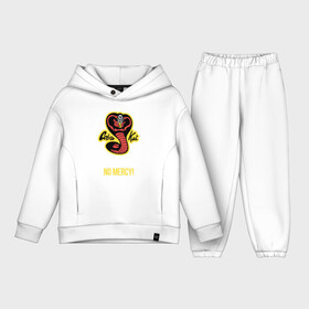 Детский костюм хлопок Oversize с принтом Cobra Kai. No mercy в Рязани,  |  | american | cobra kai | emblem | karate | logo | martial arts | no mercy | snake | strike first | strike hard | television series | американский | боевые искусства | змея | карате | кобра кай | логотип | нет пощады | телесериал | ударь первым