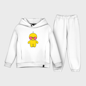 Детский костюм хлопок Oversize с принтом Уточка Lalafanfan   Лалафанфан в Рязани,  |  | baby | bird | chick | chicken | cute | duck | kawaii | lala | lalafanfan | lalafanfan duck | детеныш | каваи | лалафанфан | малышам | милые создания | няшный | птенец | птенчик | птица | птичка | утка | уточка | уточка lala | цыпленок | яп