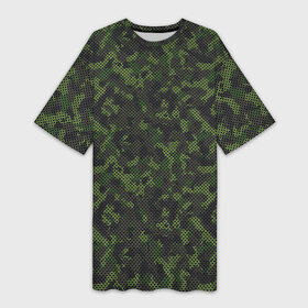 Платье-футболка 3D с принтом Камуфляж с холстовой сеткой в Рязани,  |  | camouflage | military | армия | боец | ввс | вдв | вмф | военный камуфляж | воин | война | гру | десантник | дшб | камуфляж | кгб | маскировка | масхалат | мвд | милитари | мчс | омон | охота | охрана | патриот | пво