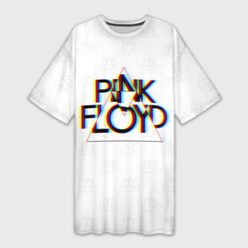 Платье-футболка 3D с принтом PINK FLOYD LOGO  ПИНК ФЛОЙД ГЛИТЧ в Рязани,  |  | pink floyd | артрок | глитч | группа | музыка | пинк флойд | прогрессивный рок | протопрог | психоделический рок | рок | рок группа | спейсрок | эйсидрок | экспериментальный рок