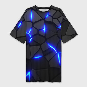 Платье-футболка 3D с принтом Cyberpunk 2077: броня синяя сталь в Рязани,  |  | 3d | 3d плиты | 3d разлом | 3д | 3д плиты | 3д разлом | rift | steel | абстракт | броня | броня киберпанк | геометрия | дота | камни | камуфляж | киберпанк | киберпанк 2077 | киберпанк броня | кубики | пластик | плиты