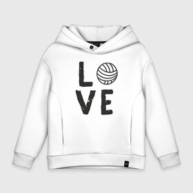 Детское худи Oversize хлопок с принтом Volleyball   Love в Рязани, френч-терри — 70% хлопок, 30% полиэстер. Мягкий теплый начес внутри —100% хлопок | боковые карманы, эластичные манжеты и нижняя кромка, капюшон на магнитной кнопке | Тематика изображения на принте: ball | beach | game | love | sport | volley | volleyball | волейбол | волейболист | волейболистка | гол | игра | игрок | любовь | мяч | площадка | пляж | пляжный | победа | сетка | спорт | тренер | чемпион