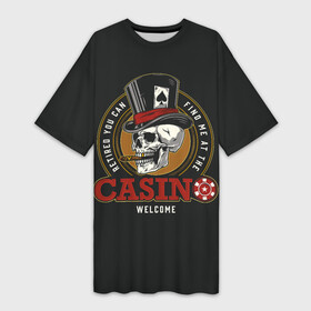 Платье-футболка 3D с принтом CASINO  (Казино) в Рязани,  |  | 777 | cards | casino | chips | flash | fortune | game | jackpot | joker | luck | omaha | poker | roulette | straight | texas holdem | азарт | деньги | джекпот | джокер | игра | казино | карты | куш | лас вегас | масти | омаха | покер | рулетка | стрит | т