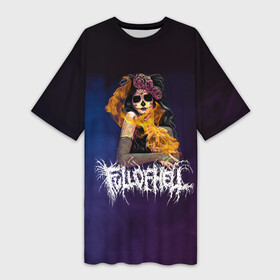 Платье-футболка 3D с принтом FULLOFHELL в Рязани,  |  | angel | black | demon | fashion | fire | flame | flowers | for girl | girl | halloween | hell | new | rose | skull | top | trend | witch | ад | ангел | ведьма | девушка | демон | для девушки | модные | новинки | огонь | пламя | роза | топ | тренд | хэллоу