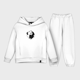 Детский костюм хлопок Oversize с принтом Yin Yang Black And White Cats в Рязани,  |  | Тематика изображения на принте: белый | ин ян | инь нь | китайский | кот | котенок | котик | кошка | милый | противоположности | черный | японский