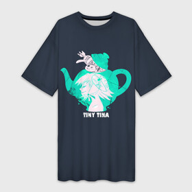 Платье-футболка 3D с принтом Тина в чайнике  Tiny Tina s в Рязани,  |  | borderlands | bunny | dragon | girl | green | keep | mask | on | rocket | tina | tinas | tiny | wonderlands | в | девочка | дракона | зеленый | кролик | маленькая | маска | подземелье | ракета | тина | чайник | чайнике