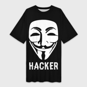 Платье-футболка 3D с принтом HACKER (Маска V) в Рязани,  |  | anonymous | guy fawkes | hacker | programmer | vendetta | айтишник | анонимус | бинарный код | вебмастер | вендетта | гай фокс | интернет технологии | информатика | ит специалист | маска v | маска гая фокса | матрица