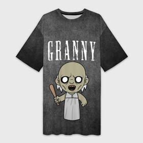 Платье-футболка 3D с принтом Бабуля. в Рязани,  |  | granny | бабушка | игра | надпись | название | текстура | хоррор