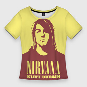 Женская футболка 3D Slim с принтом Nirvana  (Kurt Cobain) в Рязани,  |  | anarchy | courtney love | kurt cobain | music | nirvana | punks not dead | rock music | анархия | гаражный рок | гитара | гранж | кортни лав | курт кобейн | металл | нирвана | панк рок | рок музыка | рок н ролл | рокер | трэш метал