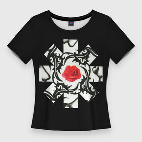 Женская футболка 3D Slim с принтом RHCP Logo  Red Rose в Рязани,  |  | by | californication | chili | flea | frusciante | getaway | hot | im | john | logo | love | pepper | peppers | red | rose | rough | the | unlimited | way | with | you | бальзари | горячий | джон | красная | красный | майкл | перец | роза | смит |