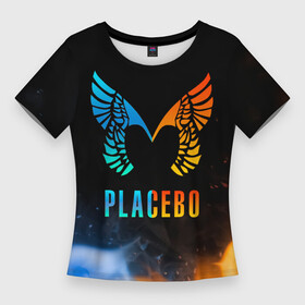 Женская футболка 3D Slim с принтом Placebo, Logo в Рязани,  |  | brain molko | placebo | red hot chili peppers | rock | rock music | stefan olsdal | steve hewitt | брайан молко | британский рок | пласибо | плацебо | рок | рок группы | стив хьюитт