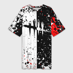 Платье-футболка 3D с принтом dead by daylight  брызги красок в Рязани,  |  | dbd | dead by daylight | survival horror | дбд | мертвы к рассвету