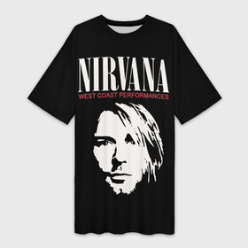 Платье-футболка 3D с принтом NIRVANA (Kurt Cobain) в Рязани,  |  | anarchy | courtney love | kurt cobain | music | nirvana | punks not dead | rock music | анархия | гаражный рок | гитара | гранж | кортни лав | курт кобейн | металл | нирвана | панк рок | рок музыка | рок н ролл | рокер | трэш метал