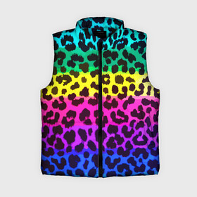 Женский жилет утепленный 3D с принтом Leopard Pattern   Neon в Рязани,  |  | fashion | leopard | neon | pattern | skin | vanguard | авангард | леопард | мода | неон | узор