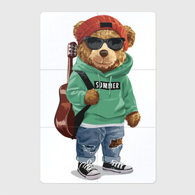 Магнитный плакат 2Х3 с принтом КРУТОЙ МИШКА | COOL BEAR в Рязани, Полимерный материал с магнитным слоем | 6 деталей размером 9*9 см | art | bear | cool bear | drawing | guitar | hat | hoodie | sweatshirt | арт | гитара | крутой мишка | медведь | мишка | очки | рисунок | толстовка | худи | шапка