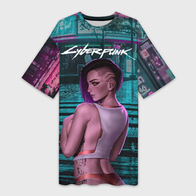 Платье-футболка 3D с принтом Cyberpunk2077 18+ Vi в Рязани,  |  | 2077 | cyberpunk | cyberpunk 2077 | judy | night city | vi | ви | джуди | жуди | кибер | киберпанк | найтсити | панк