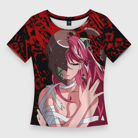 Женская футболка 3D Slim с принтом Elfen Lied 3D в Рязани,  |  | blood | elfen lied | lucy | nude | векторы | диклониус | кровь | люси | рога | ушки | шлем | эльфийская песнь