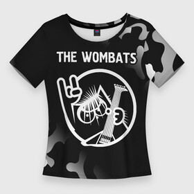 Женская футболка 3D Slim с принтом The Wombats  КОТ  Камуфляж в Рязани,  |  | band | metal | rock | the | the wombats | wombats | вомбатс | группа | камуфляж | кот | милитари | рок