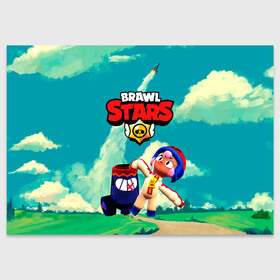 Поздравительная открытка с принтом brawlstars Выстрел Бонни Bonny в Рязани, 100% бумага | плотность бумаги 280 г/м2, матовая, на обратной стороне линовка и место для марки
 | boni | bonnie | brawl | brawl stars | brawlstars | brawl_stars | бони | бонни | бравлстарс