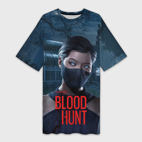 Платье-футболка 3D с принтом VAMPIRE  THE MASQUERADE  BLOOD HUNT в Рязани,  |  | blood hunt | the masquerade | vampire | vampire: the masquerade | блуд хант | вампир | вампирский маскарад | вампиры | кровавая охота