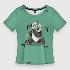 Женская футболка 3D Slim с принтом Пандовая семья  Папа в Рязани,  |  | family | family look | family style | panda | pandas | бамбук | белый | для семьи | зеленый | медведи | медведь | мишка | мишки | панда | панды | папа | папе | папочка | папочке | семейные | семейный | семейный стиль | семья