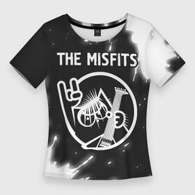 Женская футболка 3D Slim с принтом The Misfits  КОТ  Краска в Рязани,  |  | band | metal | misfits | paint | rock | the | the misfits | брызги | группа | кот | краска | мисфитс | рок