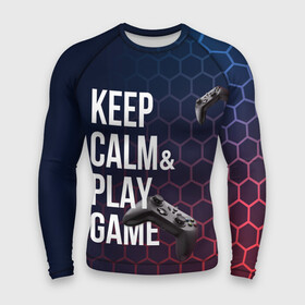 Мужской рашгард 3D с принтом KEEP CALM PLAY GAME  PATTERN  HEXAGONAL в Рязани,  |  | game | gamer | hexagonal | joystick | paly | pattern | stick | xbox