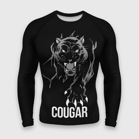 Мужской рашгард 3D с принтом Cougar on the hunt  Пума на охоте в Рязани,  |  | cat | cougar | gaze | hunting | predator | stalking | wild | взгляд | дикая | кошка | крадется | на охоте | пума | хищник