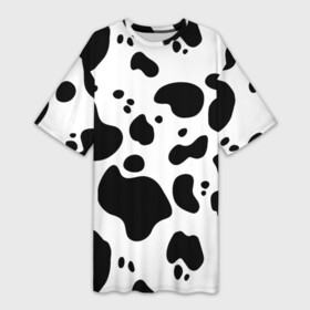 Платье-футболка 3D с принтом Пятна Далматина в Рязани,  |  | Тематика изображения на принте: 101 далматинец | далматин | далматинец | пятна далматинца | собаки