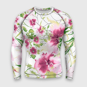 Мужской рашгард 3D с принтом Полевые цветы  Акварель  Лето в Рязани,  |  | fashion | flowers | picture | summer | watercolour | акварель | картина | лето | мода | цветы