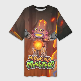 Платье-футболка 3D с принтом My singing monsters  ЛАВАТЁКА в Рязани,  |  | kayna | my singing monster | my singing monsters | my singings monsters | singing monsters | игры | лаватека | мои поющие монстры | поющие монстры