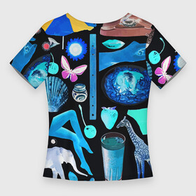 Женская футболка 3D Slim с принтом Underground pattern  Fashion 2099 в Рязани,  |  | butterfly | cherry | diamond | elephant | eye | fashion | flower | giraffe | lips | pattern | shell | underground | бабочка | бриллиант | вишня | глаз | жираф | мода | ракушка | слон | узор | цветок