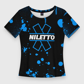 Женская футболка 3D Slim с принтом нилето  niletto  потёки и капли краски в Рязани,  |  | hip | hop | logo | music | nileto | niletto | rap | знак | краска | лого | логотип | логотипы | любимка | музыка | музыкант | нилето | нилетто | паттерн | рэп | символ | символы | спрей | хип | хоп