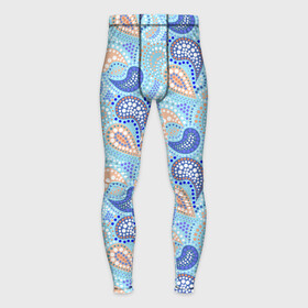 Мужские тайтсы 3D с принтом Турецкий огурец Turkish cucumber blue pattern в Рязани,  |  | blue background | blue pattern | turkish cucumber | в горошек | модный узор | турецкий огурец