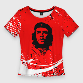 Женская футболка 3D Slim с принтом CHE GUEVARA  КРАСКА в Рязани,  |  | anarchy | che | che guevara | hasta la victoria siempre | анархия | гевара | до победы всегд | историческая личность | комунист | куба | революция | социализм | фидель кастро | че | че гевара | эрнесто | эрнесто че гевара