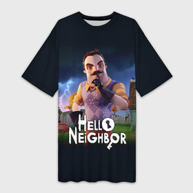 Платье-футболка 3D с принтом Hello Neighbor  игра Привет сосед в Рязани,  |  | hello neighbor | видеоигра | игра | привет сосед | сосед | теодор питерсон